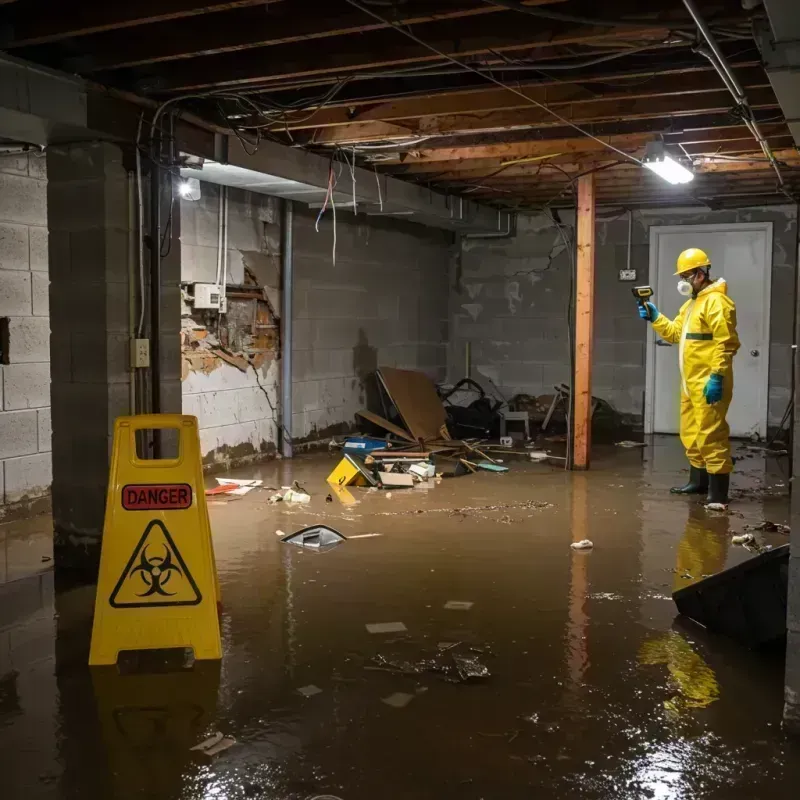 Flooded Basement Electrical Hazard in Hazard, KY Property